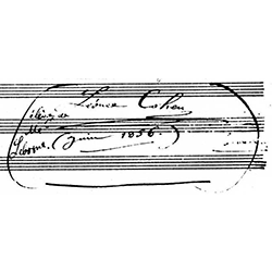Signature autographe de Léonce Cohen en fin du manuscrit de sa symphonie